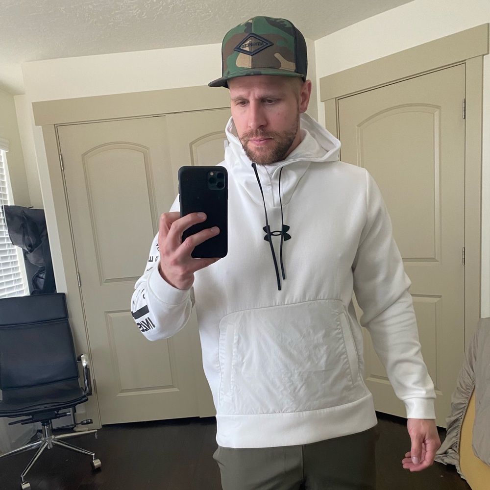 Under Armour warm up hoodie.